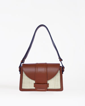 La Pradera Shoulder bag tan leather & fiber